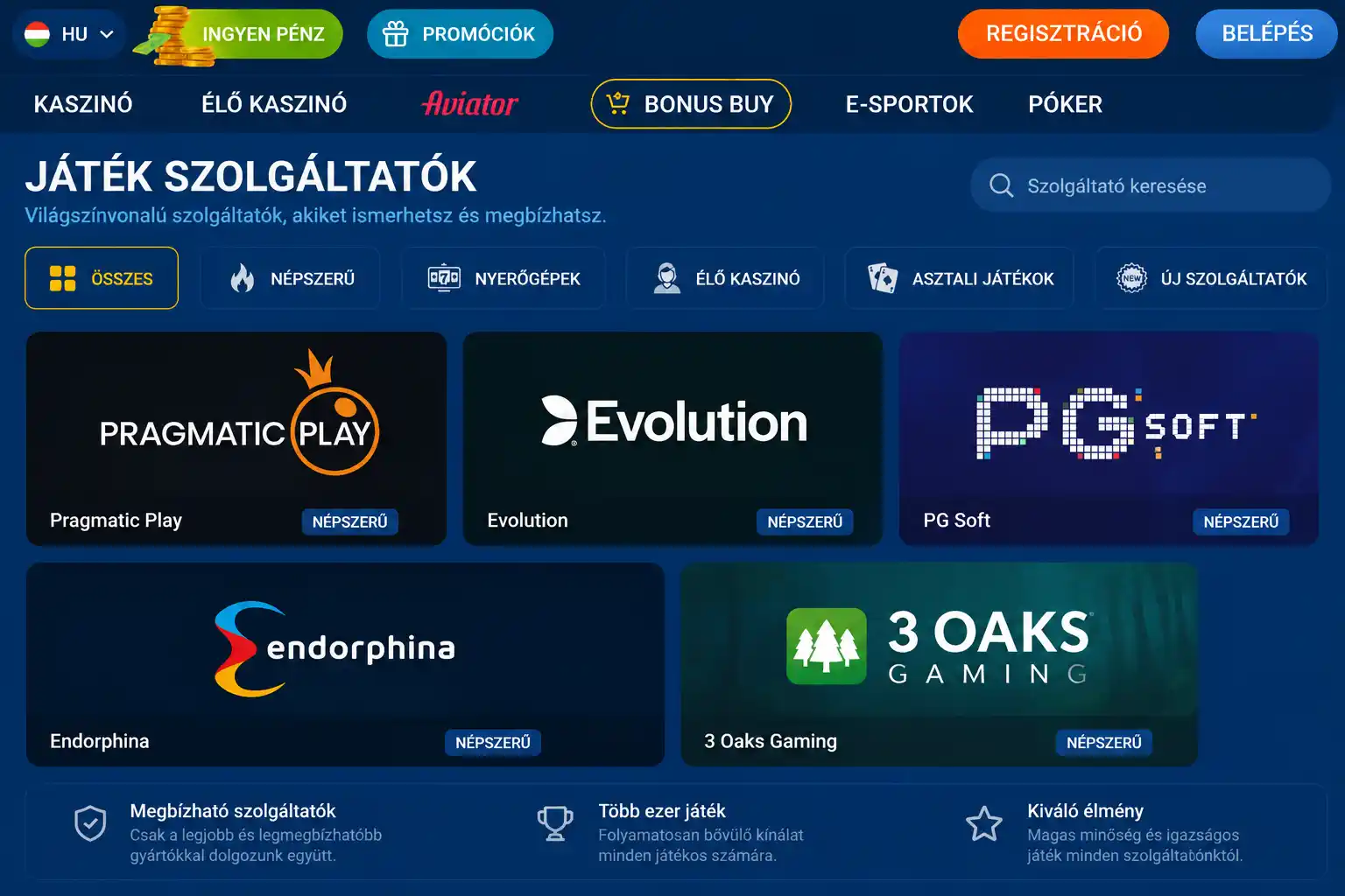 Szoftverszolgáltatók logói egy közös galériában